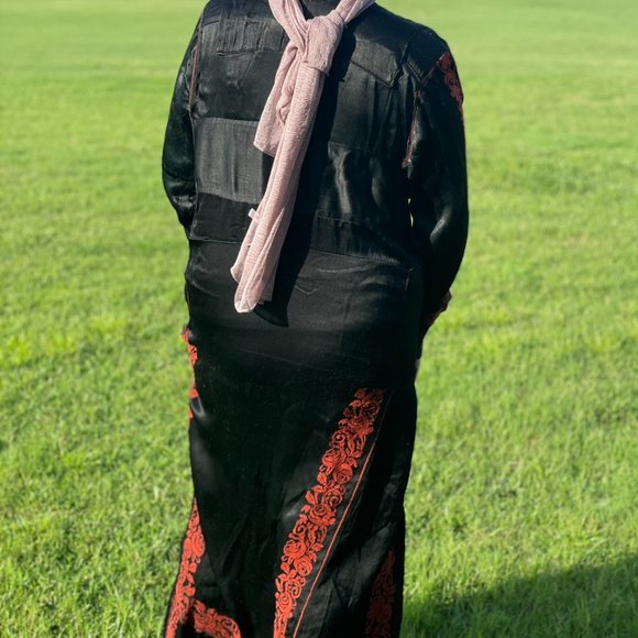 1920-1930 Rare Vintage Palestinina Handmade Embroidery  Dress Thobe Kaftan - Picture 4 of 4